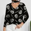 Other * | Promo Izuria Black Skull Keyhole Buttoned-Band Cutout Neck Top Women