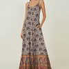 Womens Plus * | Coupon Izuria Apricot & Orange Paisley Sleeveless Maxi Dress Women