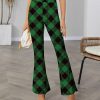 Womens Plus * | Best Sale Izuria Black & Green Plaid Elastic-Waist Flare Pants Women