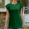 Womens Plus * | Best Sale Izuria Dark Green Butterfly-Sleeve Crewneck Top Women