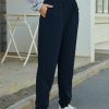 Women * | Promo Izuria Navy Elastic-Waist Pocket Joggers Plus