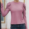 Womens Plus * | Coupon Izuria Pink Puff-Sleeve Top Plus