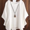 Women * | Best Sale Izuria White Drop-Shoulder Cape-Sleeve Top Women & Plus