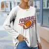 Womens Plus * | Brand New Izuria White & Orange 'Football' Long-Sleeve Raglan Tee Women