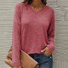 Womens Plus * | Coupon Izuria Red V-Neck Sweatshirt Women