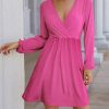 Womens Plus * | Deals Izuria Rose Pink Empire-Waist Surplice Dress Women