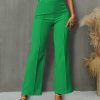 Women * | Hot Sale Izuria Green Elastic-Waist Straight-Leg Pants Women & Plus