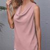 Womens Plus * | Flash Sale Izuria Pink Sleeveless Cowl Neck Tunic Plus