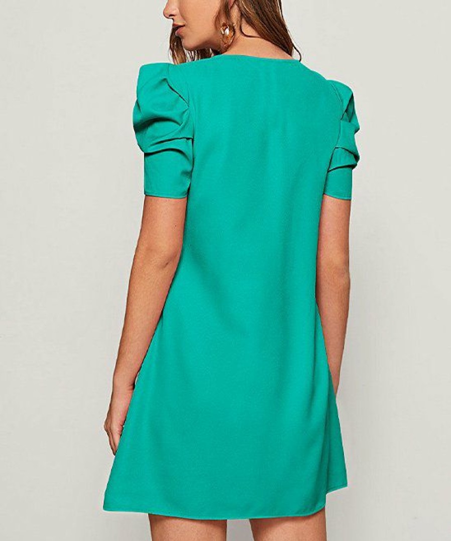 Womens Plus * | Wholesale Izuria Aqua Puff-Sleeve Shift Dress Women