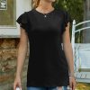 Women * | Brand New Izuria Black Crewneck Flutter-Sleeve Top Women