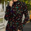 Womens Plus * | Wholesale Izuria Black Multicolor Paisley Floral Turtleneck Plus