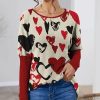 Womens Plus * | Cheap Izuria Apricot & Red Heart Balloon-Sleeve Waffle-Knit Tunic Women & Plus