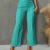 Women * | Best Sale Izuria Turquoise Elastic-Waist Straight-Leg Pants Women & Plus