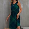 Women * | Promo Izuria Navy & Green Plaid Sleeveless Empire-Waist Dress Plus