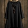 Women * | Best Pirce Izuria Black Handkerchief Tunic Plus