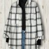 Women * | Best Reviews Of Izuria Black & White Plaid Chest-Pocket Shacket Plus