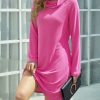 Women * | Buy Izuria Fuchsia Long-Sleeve Cowl-Neck Shift Dress Women