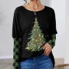 Women * | Best Pirce Izuria Black & Green Tree Bishop-Sleeve Tunic Women