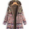 Women * | Promo Izuria Pink & Green Floral Sherpa-Lined Pocket Hooded Zip-Front Coat Women