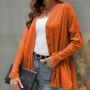 Women * | Best Sale Izuria Orange Ruffle-Hem Button-Up Cardigan Women