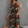 Womens Plus * | Wholesale Izuria Black & Red Floral Sleeveless Dress Women