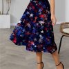 Women * | Discount Izuria Blue & Red Star Elastic-Waist A-Line Skirt Women